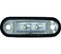 Küljetuli LED. punane valge klaasiga. 12/24v 0.5m kaabel 78x22x18mm