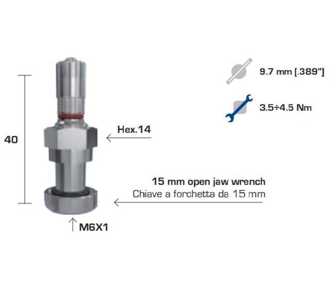 Tpms ventiil wonder 1354 veoauto valuveljele 9.7mm