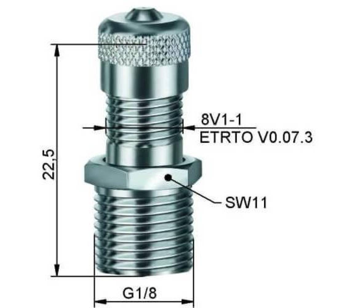 Ventiil mahutile 23mm - g1/8"