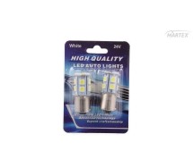 Autopirn 24v ba15s 15xled valge 2tk
