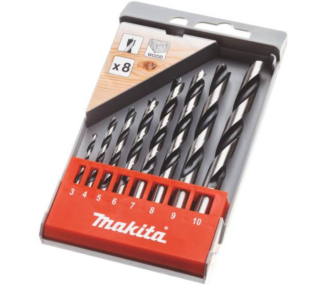 8-os. puidupuuride komplekt 3.4.5.6.8.9.10mm Makita