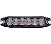 Strobo vilkur kollane 6-LED 12/24v. madal 130x30x7mm