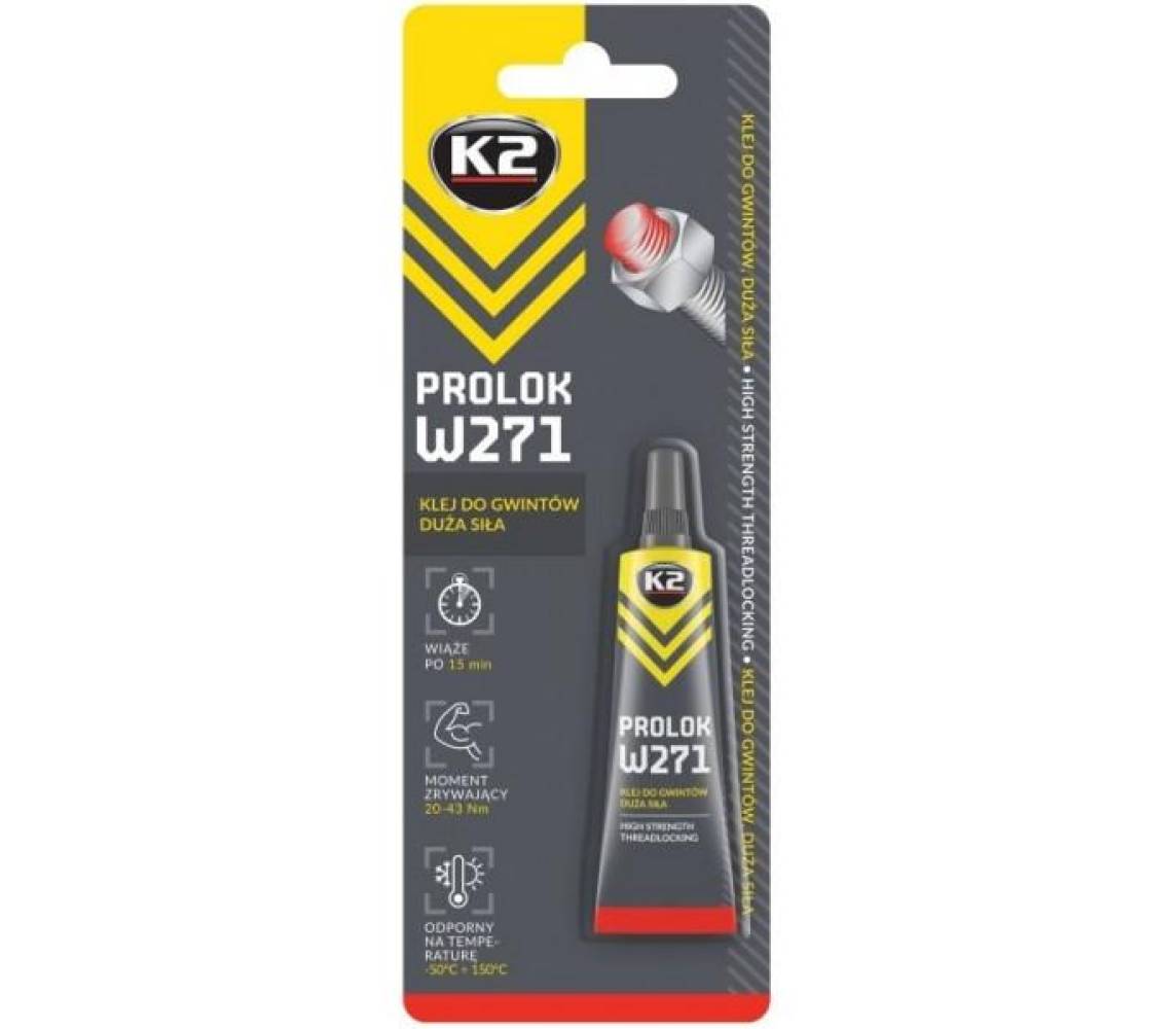 K2 Prolok W275 — фиксатор резьбы (высокая прочность), красный, 6 мл