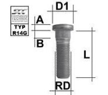 Tikkpolt tp14x1.50/41/14.65 (p55/41. d14.65) m1415re50p