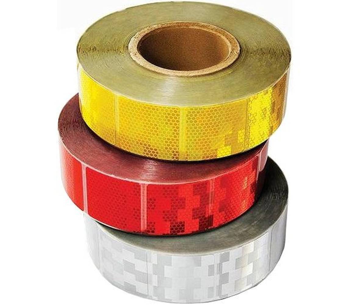 Kollane segment-helkurteip 50x50mm/ 1 meeter 18 segmenti (50m rullis)