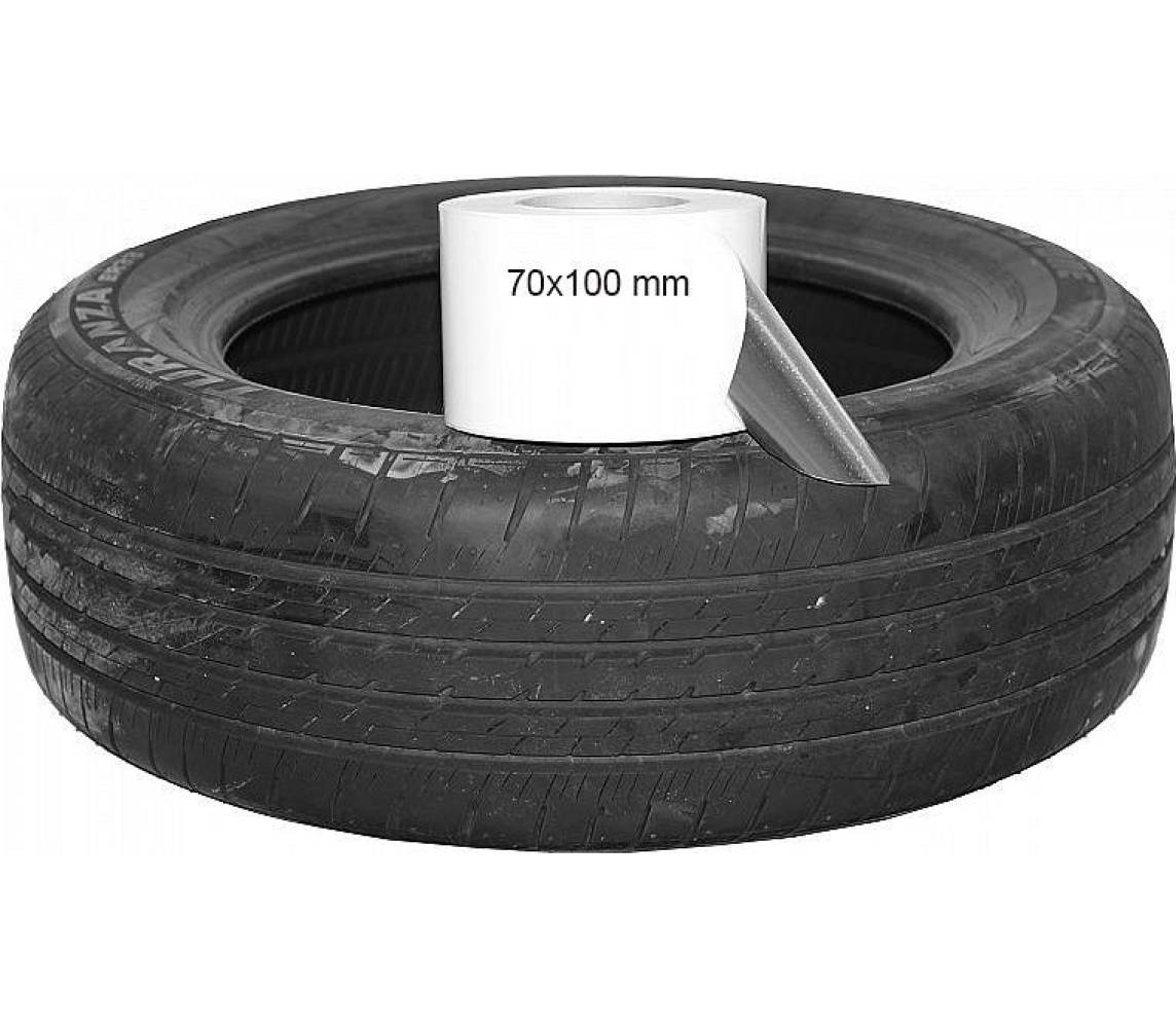 Rehvikleebis valge. 70x100/500tk rullis (tyre pluss)
