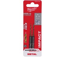 Metallipuur 2.5mm 2tk 1/4" löögikindel shockwave hss-g tin Milwaukee