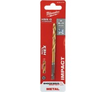 Metallipuur 6.0mm 1/4" löögikindel shockwave hss-g tin Milwaukee