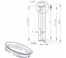Sobitusrõngas 76.9-65.1 (z27d) must. 1tk