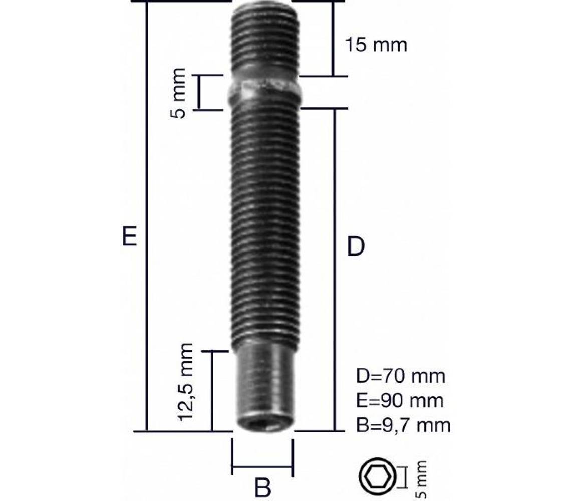 Tikkpolt tp12x1.5/90 (p90) pra90ch5 topeltkeermega