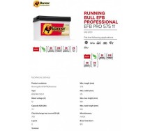 Banner aku running bull EFB pro 75ah 278x175x190 -/+ 700a start & stop
