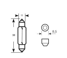 6V 5W Sokkel SV8,5 11x38mm
