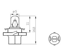 12V 1,2W Sokkel BX8,4d MUST