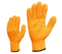 Рабочие перчатки вязаные х/б /полиэстер. ПВХ покрытие в виде сетки с обеих сторон