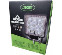 Töötuli 9-LED kandiline "bright" 9-30v 27w 1800lm 6000k aluminium JBM