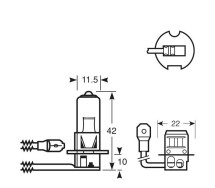 H3 12V 55W Sokkel PK22s