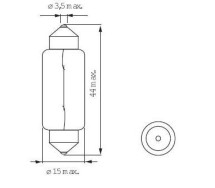12V 21W Sokkel SV8,5 15x44mm