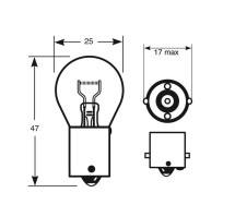 12V 21W Sokkel BA15s / P21W