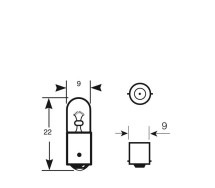 Salongi / gabariidipirnid sinised 12V 2W BA9s