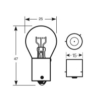 12V 21W BAU15s Amber BLISTER