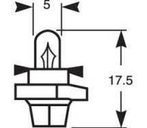 12V 0,5W цоколь BX8.4D СЕРЫЙ