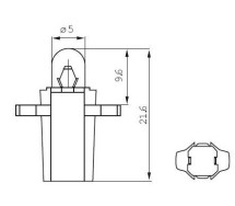 12V 1,2W Sokkel B8,3d MUST