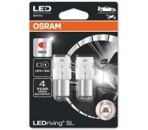 12v bay15d LED pirn 1.7w p21w punane ledriving sl blister 2tk Osram