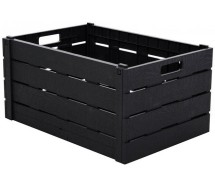 Kokkupandav hoiukast. virnastatav. plastik. puiduefektiga 60L hall 59x40.5x30cm wst