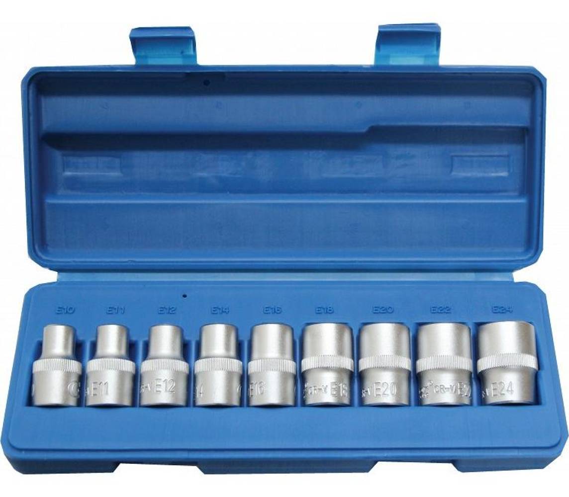 9-os. 1/2" torx padrunite komplekt e10-e24 Triumf