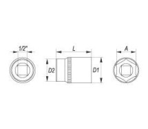 Padrun "YATO Professional", CrV, 1/2" 9 mm