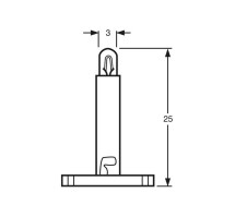 14V 1,2W (65mA) Sokkel T3 VALGE