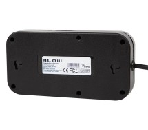 Удлинитель квадратный 4xUSB 1xUSB-C 3м черный 2x1мм Blow