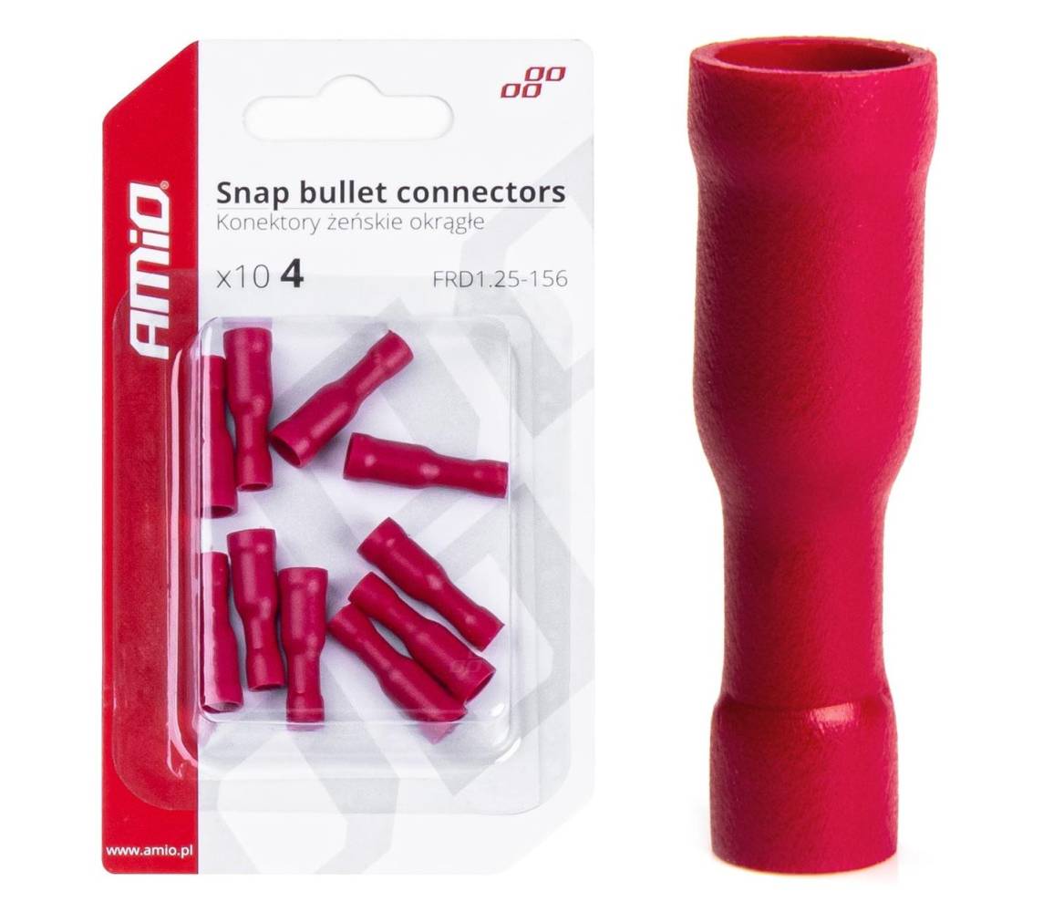 Juhtmeotsik punane torutüüpi 4mm 0.5-1.5mm2 10A 10 tk