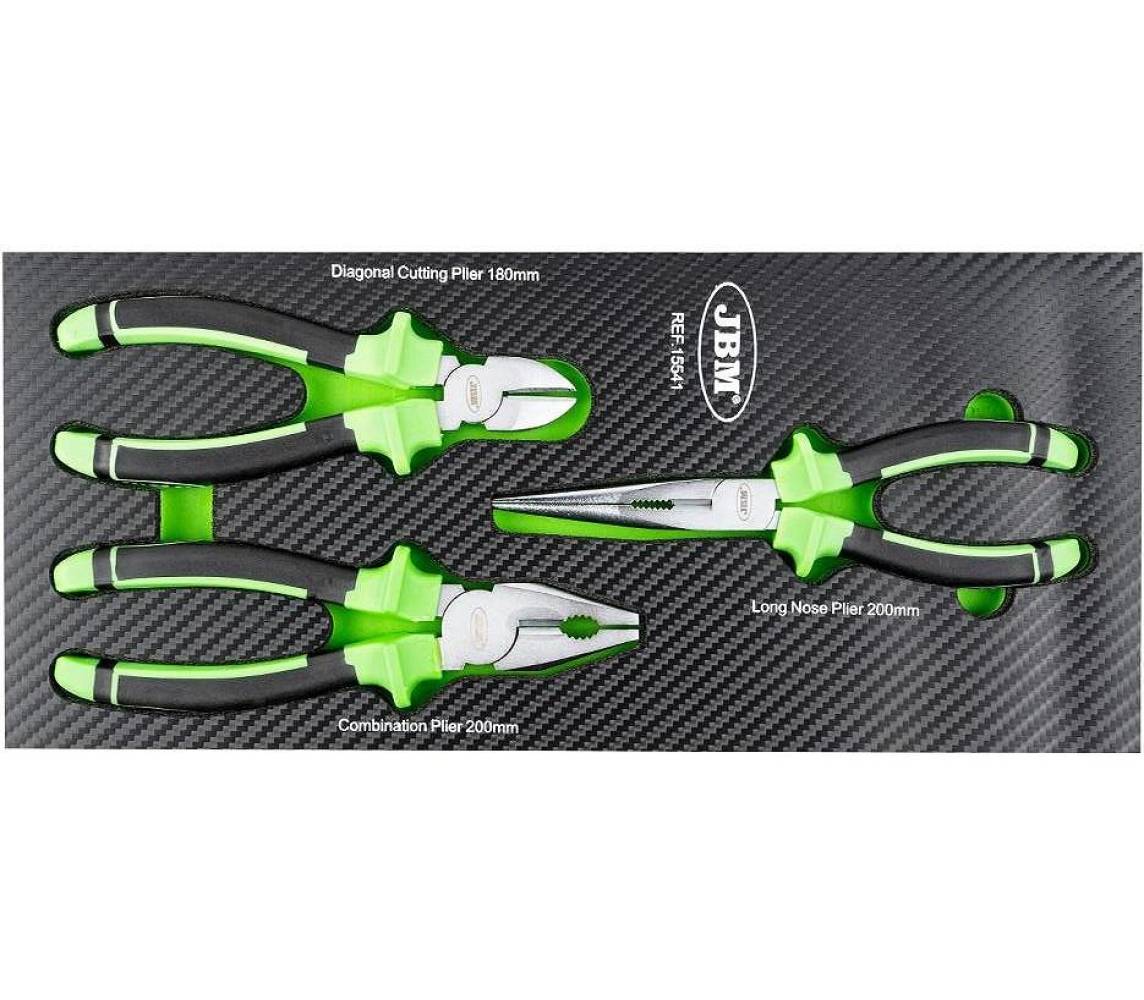 3-os. näpitstangide. teravotsnäpitsate. lõiketangide kompl. pu-paneelis JBM