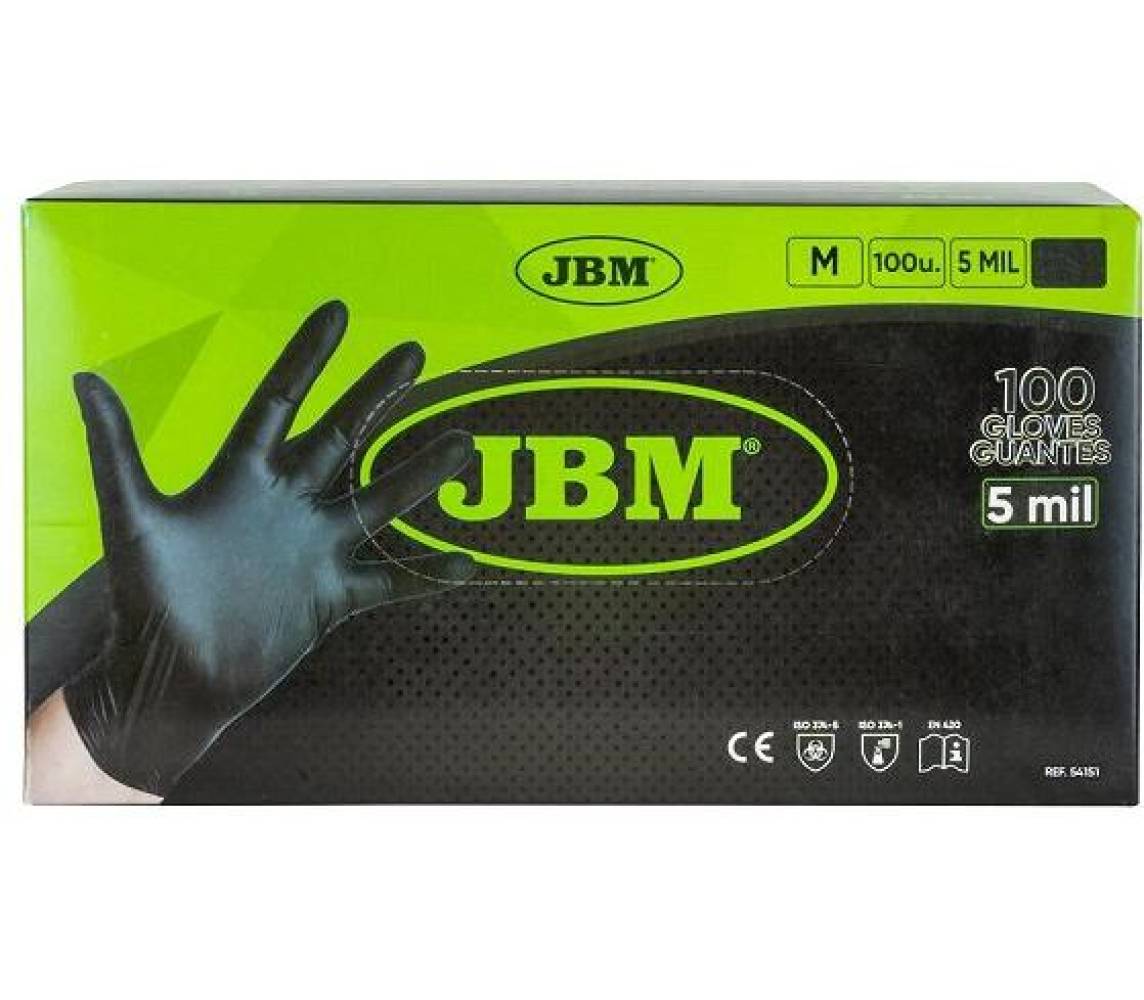 Nitriilkindad "nitrile standard" m. 100tk 5.0mil must JBM