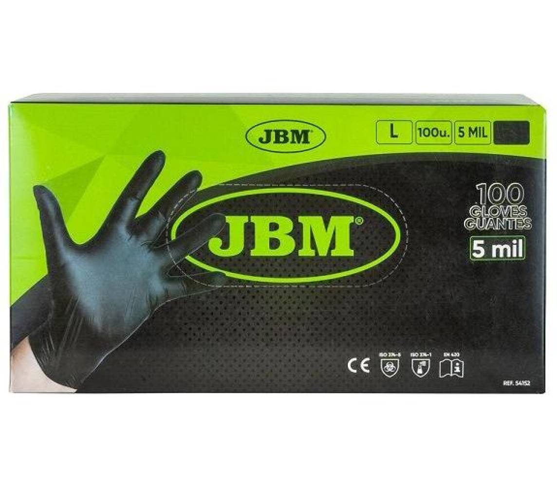Nitriilkindad "nitrile standard" l. 100tk 5.0mil must JBM