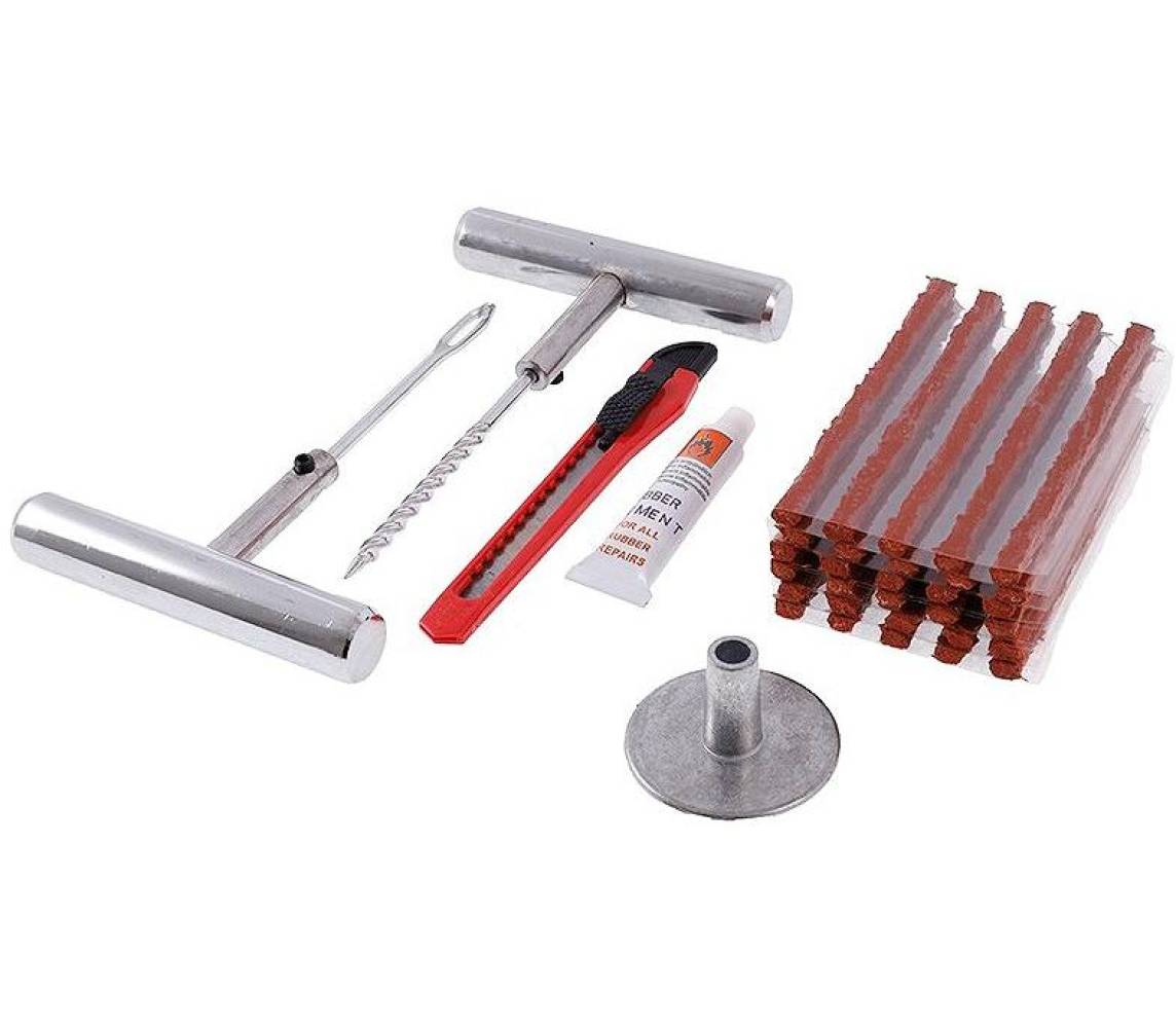 Tubeless rehvi remondikomplekt kohvris (rasvanöörid+naasklid+liim) Carmotion