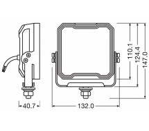 Töötuli LED kandiline vx125-wd 30w. 12/24v 3000lm Osram