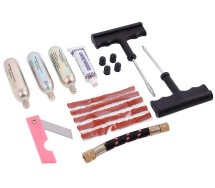 Tubeless rehvi remondikomplekt kohvris (rasvanöörid+naasklid+liim+co2) Carmotion