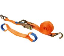 Ремень для автотранспортировки, 50 мм, 5 т, 2,5 + 0,5 м, 2 крюка, Carmotion