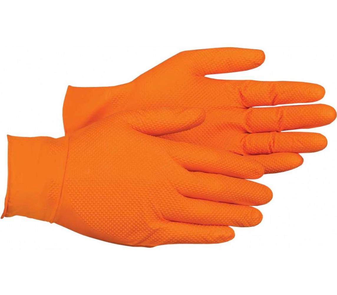Töökindad 1tk nitriil tugev. struktuurne. oranz m 1tk (karp 100tk) Triumf