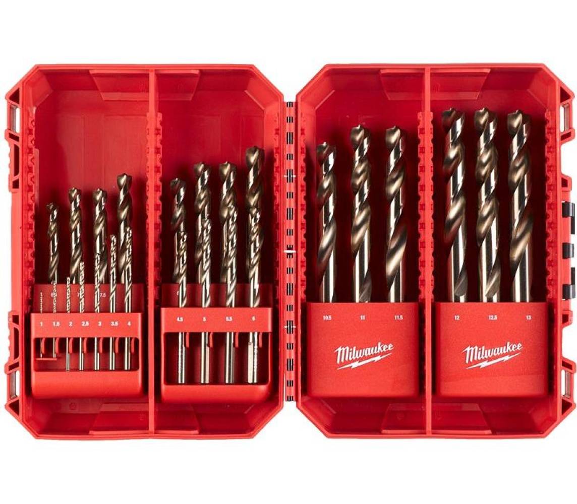 25-os. hss-co met. puuride kompl. 1.0-13.0mm thunderweb din338 Milwaukee