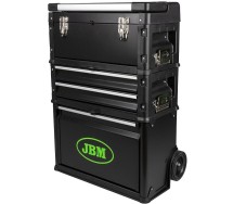 Sahtlite ja kohvermoodulitega terasest tööriistakast/tööriistakäru JBM
