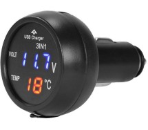 Voltmeeter + termomeeter + USB laadija 2.1a 12/24v Carmotion