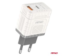 Seinalaadija Quick Charge GaN 30W USB-A + USB-C Amio