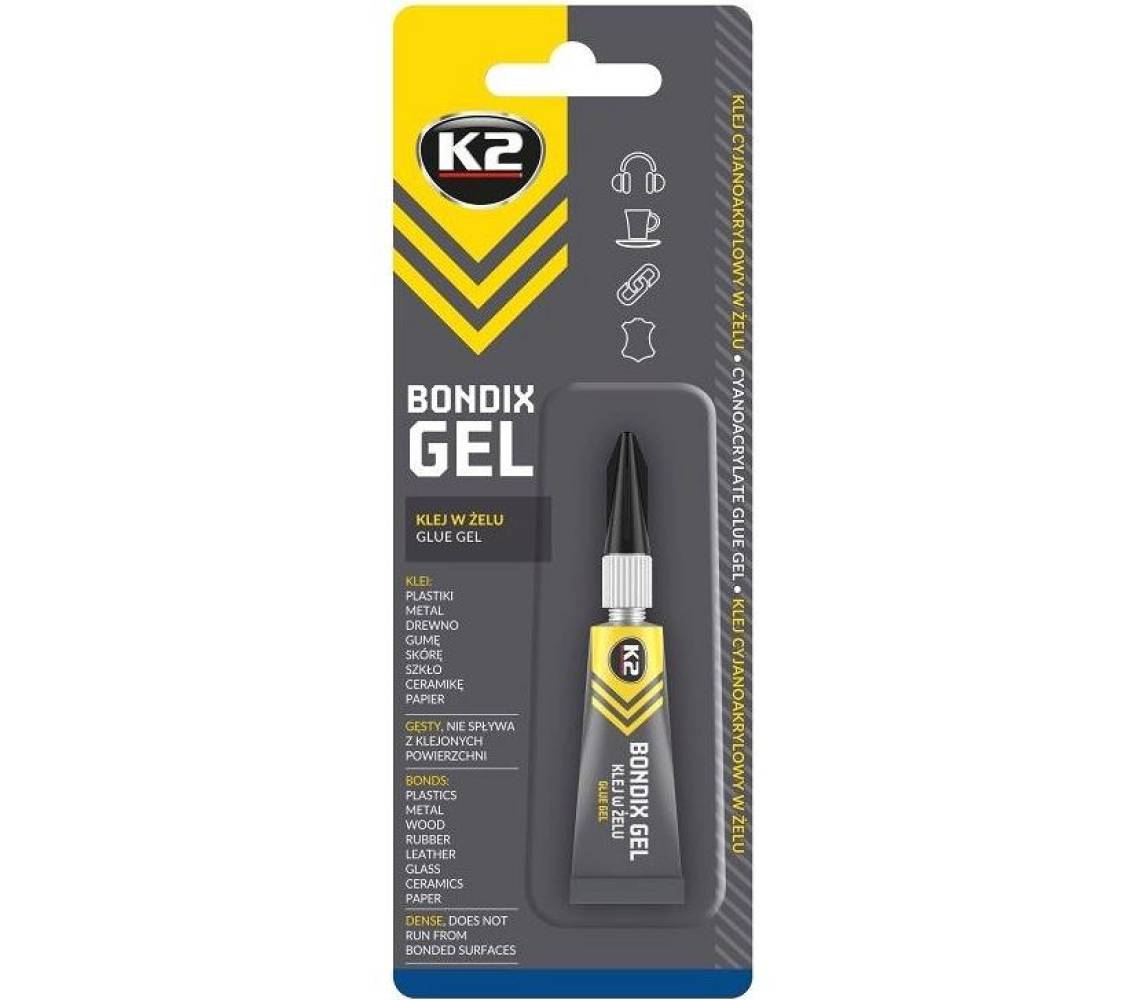 K2 Bondix Gel — быстросхватывающийся гель‑клей цианакрилатный, 3 г