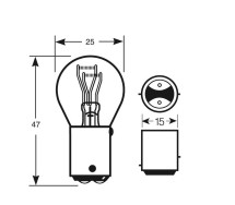 12V 21/5W BAY15d