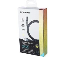 Laadimisjuhe põimitud USB - USB-c 200cm Wayme