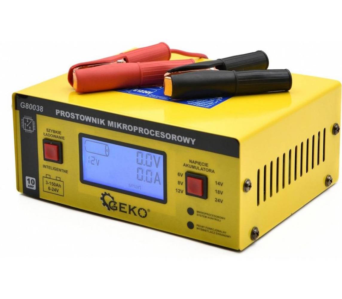 Зарядное устройство GEKO, 6/12/24 В, 10 А, автоматическое, 4‑ступенчатое