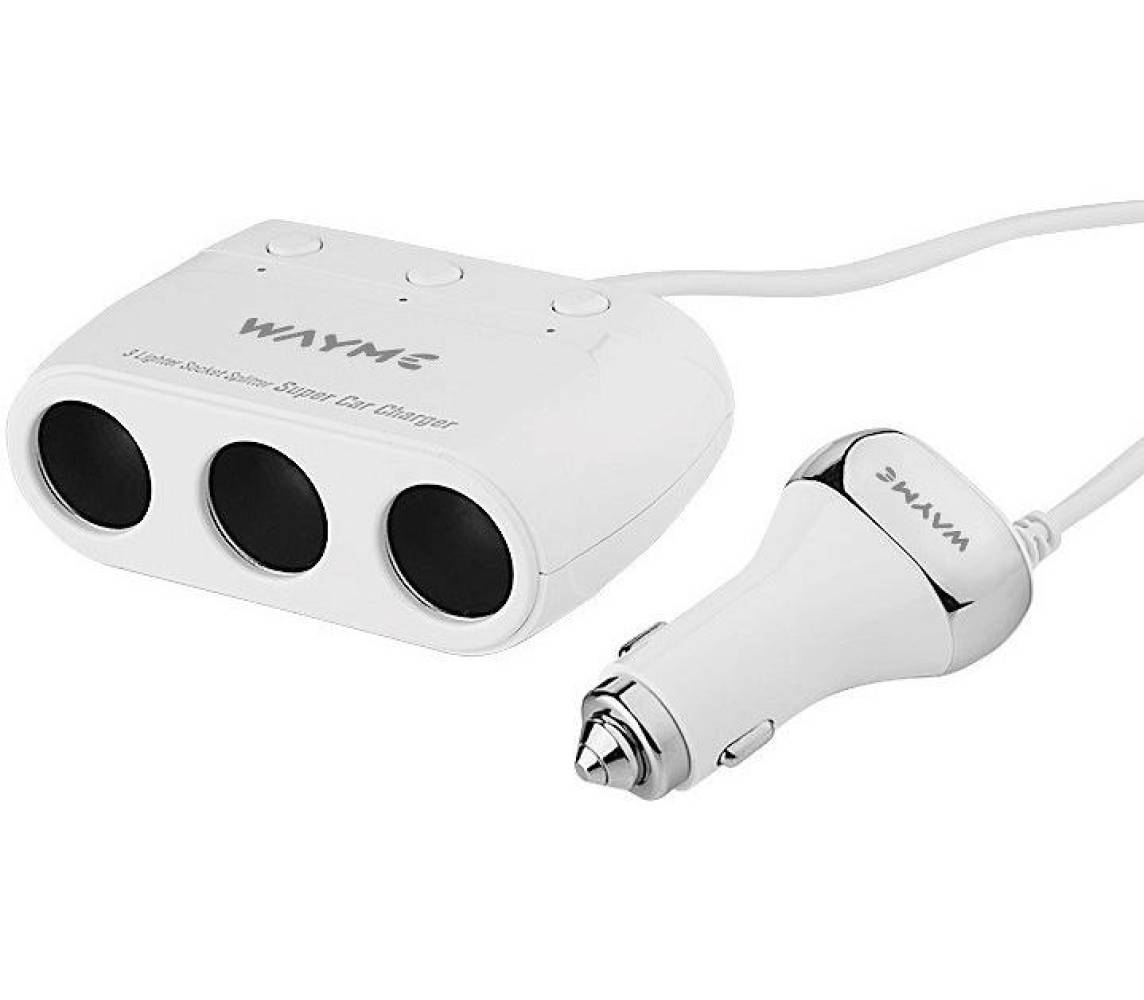 Sigaretisüütaja hargmik 3-ne + 4xusb 3.6a 12/24v kaabel 120cm Wayme